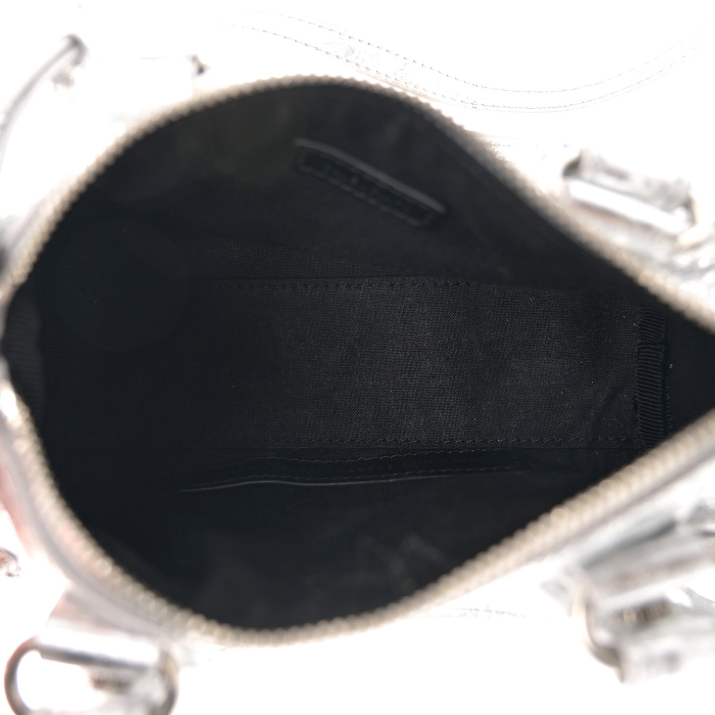 Agneau Arena Crystal Neo Nano Cagole Handbag Silver
