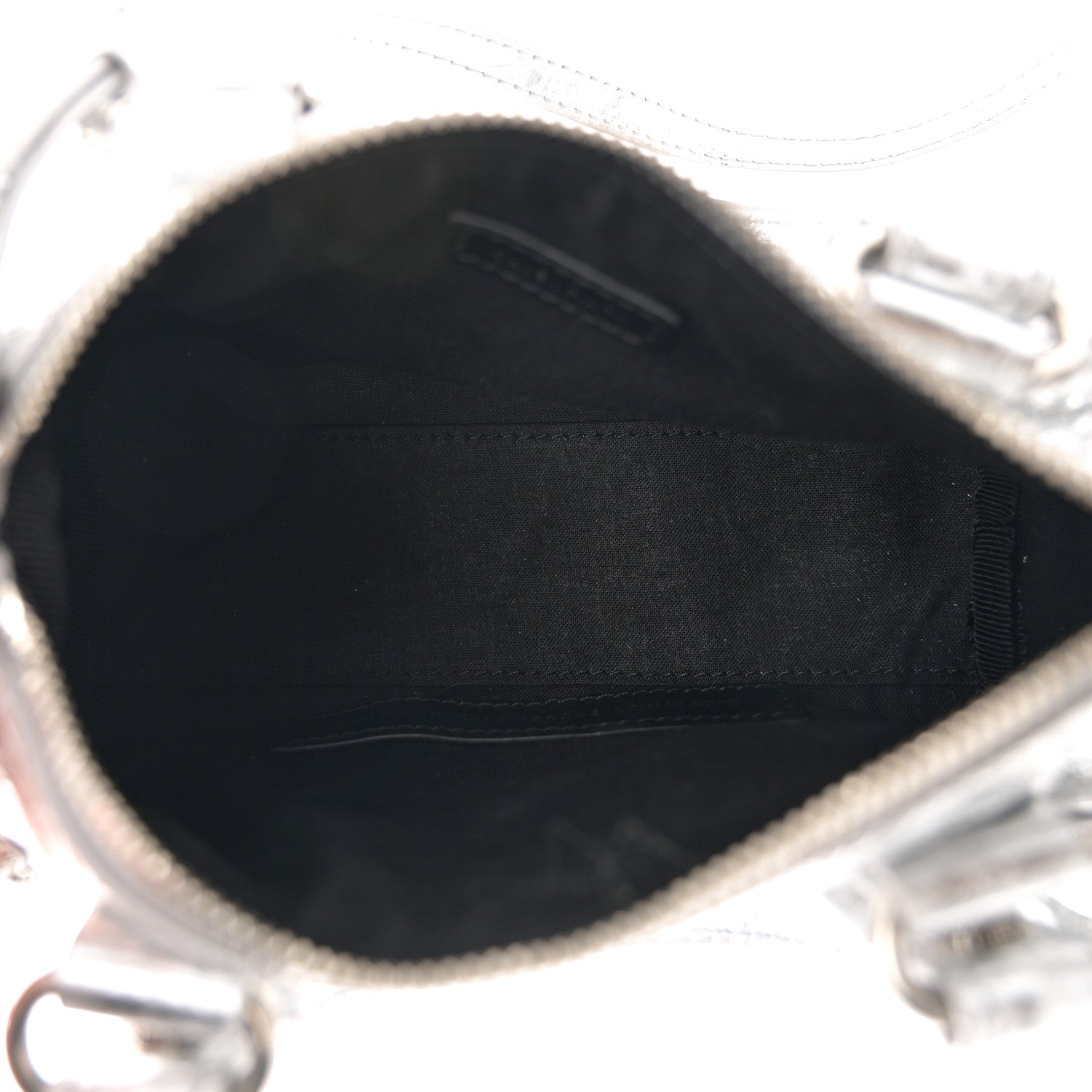 Balenciaga Agneau Arena Crystal Neo Nano Cagole Handbag Silver 6 of 10