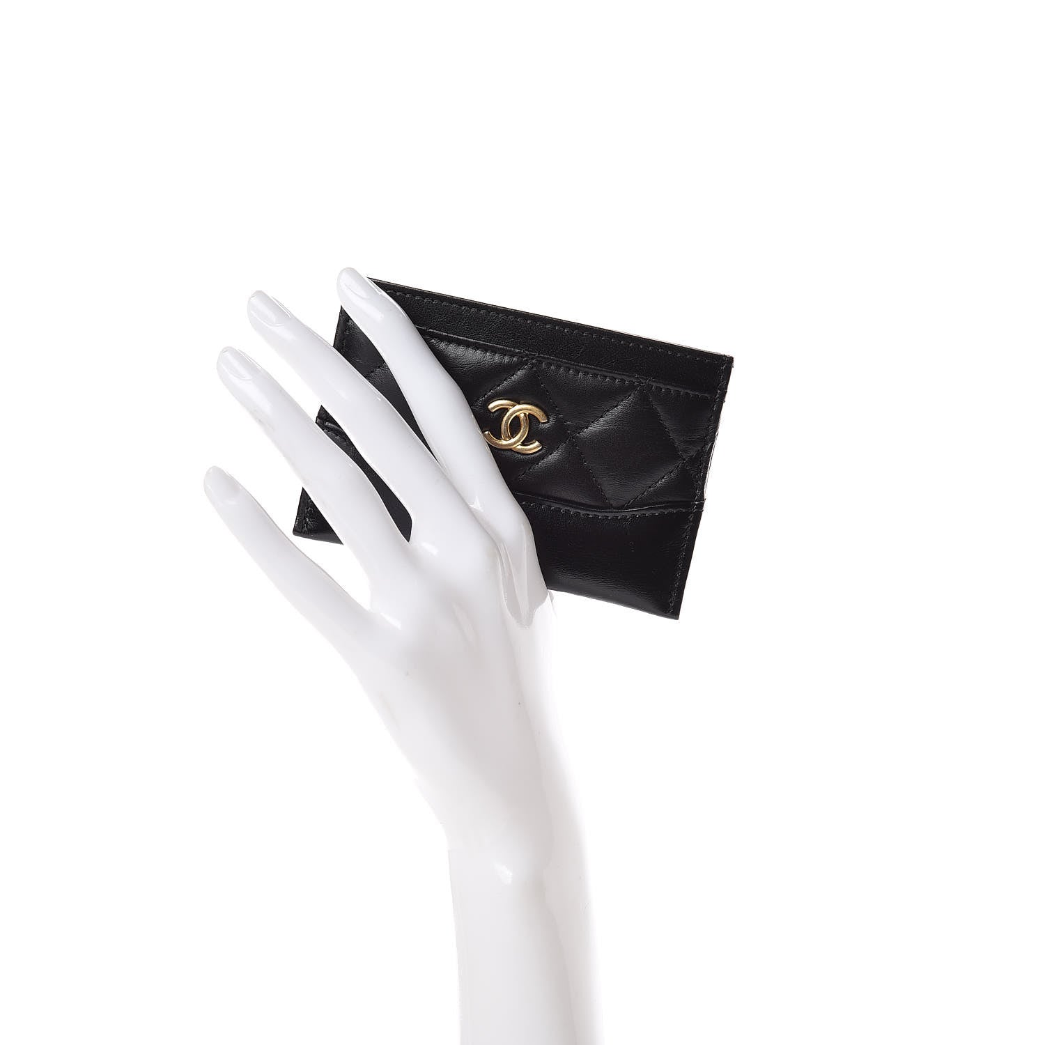 Chanel Aged Calfskin Quilted Gabrielle Card Holder Black 2 of 9
