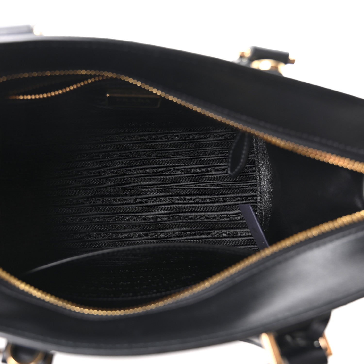 Prada Saffiano Soft Calfskin Double Handle Satchel Black 5 of 10