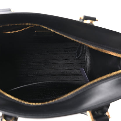 Prada Saffiano Soft Calfskin Double Handle Satchel Black 5 of 10