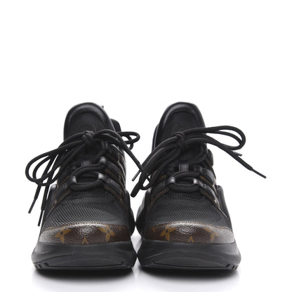 Louis Vuitton Calfskin Patent Monogram LV Archlight Sneakers 37 Black 2 of 9