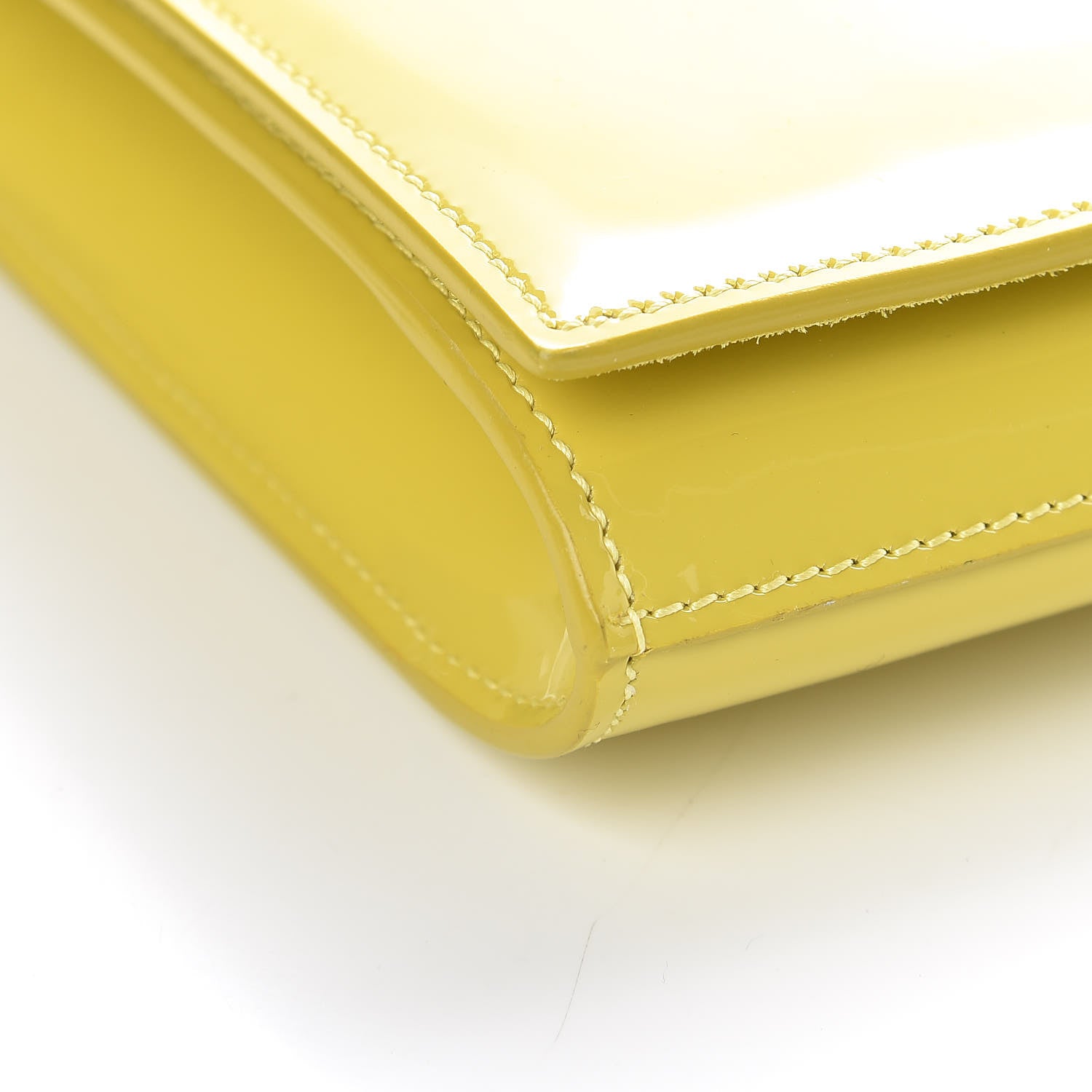 Saint Laurent Patent Calfskin Monogram Large Belle De Jour Clutch Yellow 8 of 9