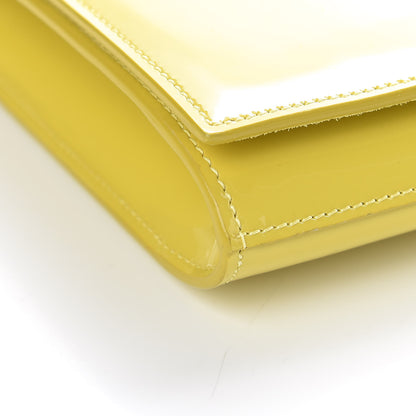 Saint Laurent Patent Calfskin Monogram Large Belle De Jour Clutch Yellow 8 of 9