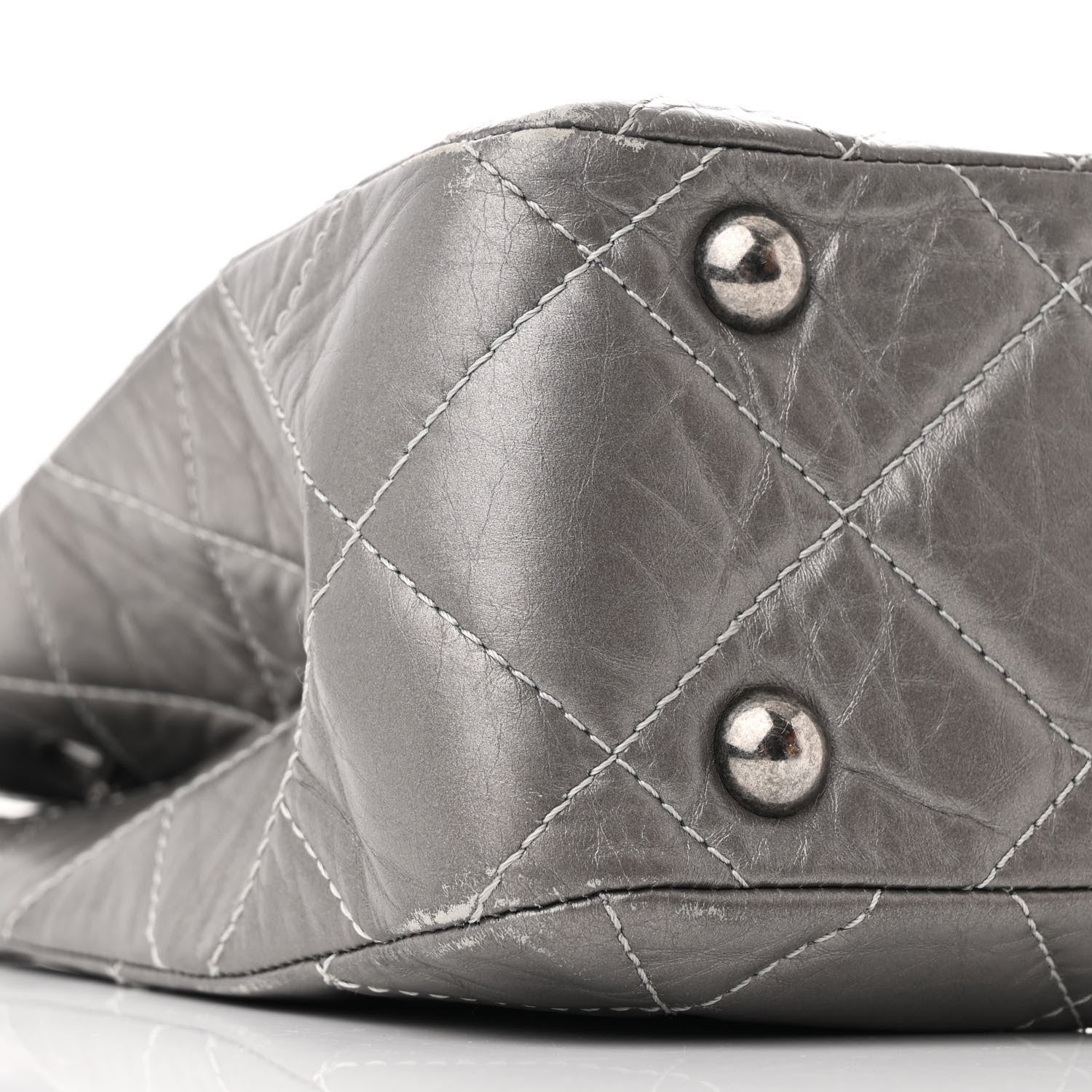 Chanel Metallic Aged Calfskin Reissue 2.55 Tote Silver 9 of 11