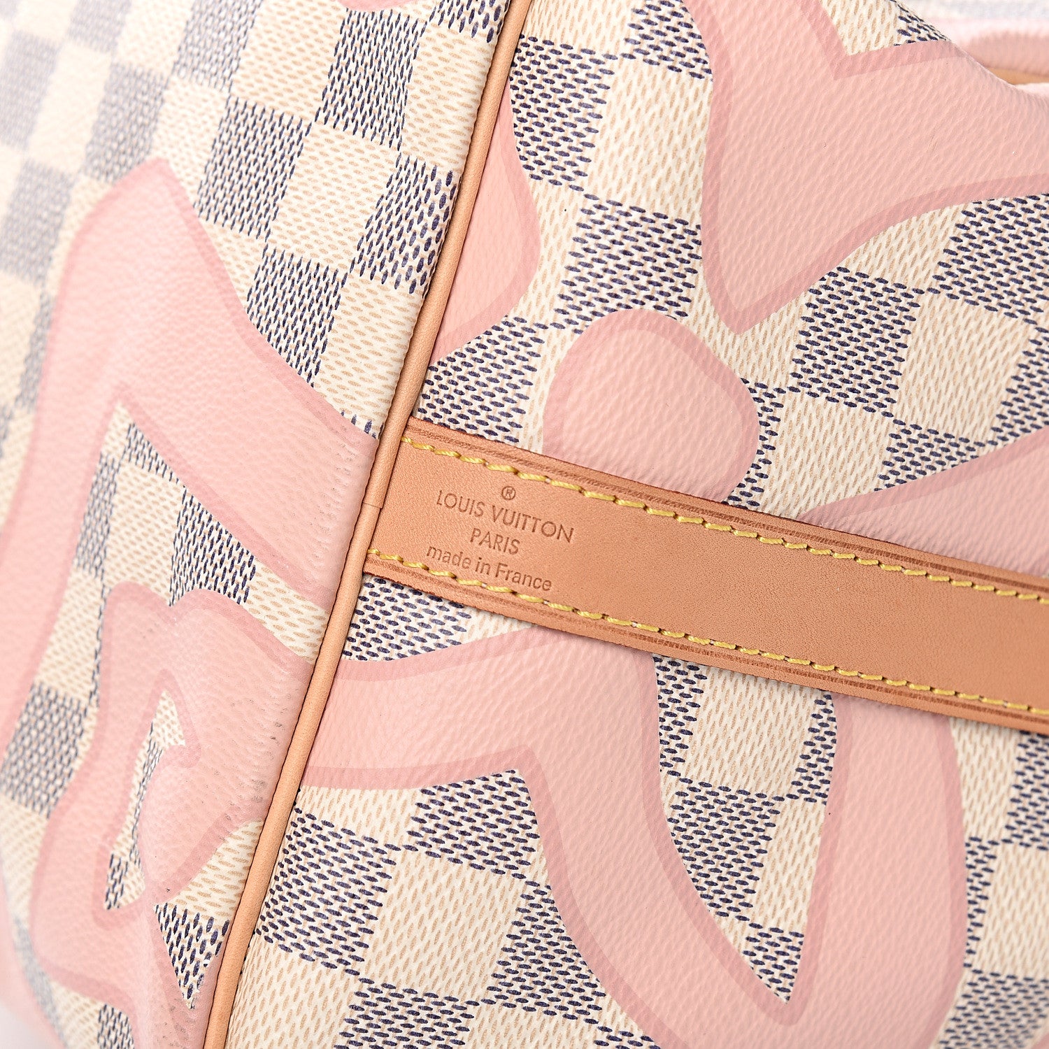 Louis Vuitton Damier Azur Tahitienne Speedy Bandouliere 30 Rose Ballerine 6 of 9