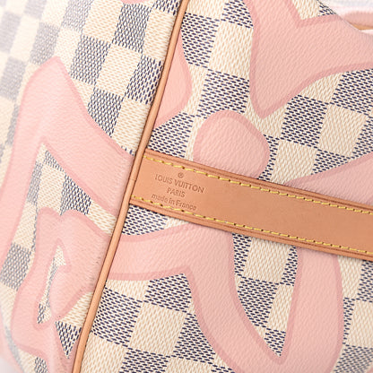 Louis Vuitton Damier Azur Tahitienne Speedy Bandouliere 30 Rose Ballerine 6 of 9