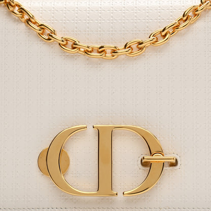 Christian Dior Patent Micro-Cannage 30 Montaigne Chain Flap Bag White 8 of 10