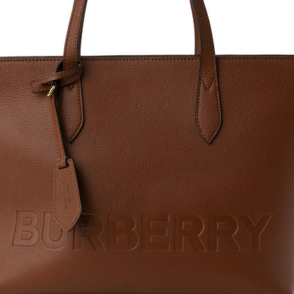 Burberry Calfskin Logo Embossed Medium Ardwell Tote Tan 9 of 11