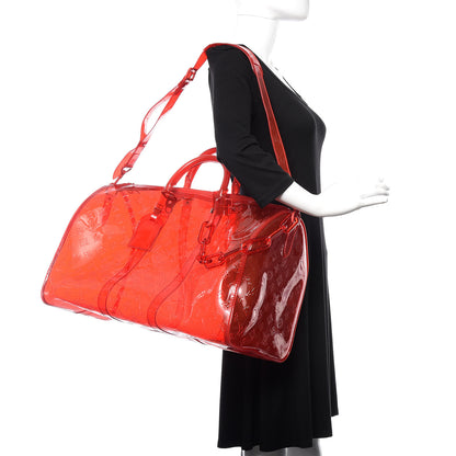 Louis Vuitton PVC Monogram Keepall Bandouliere 50 Grenadine Red 2 of 9
