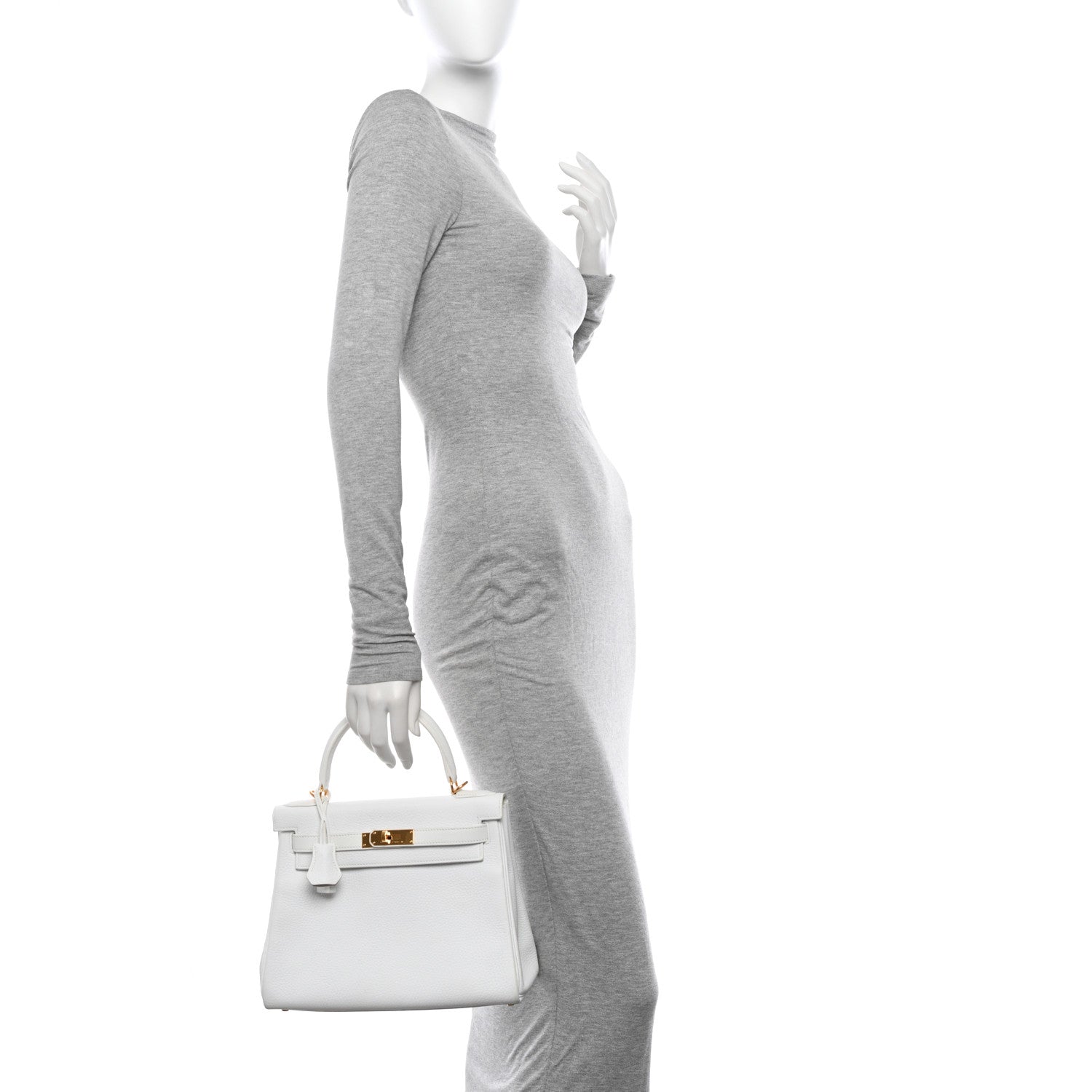 Hermes Taurillon Clemence Kelly Retourne 28 White 2 of 16