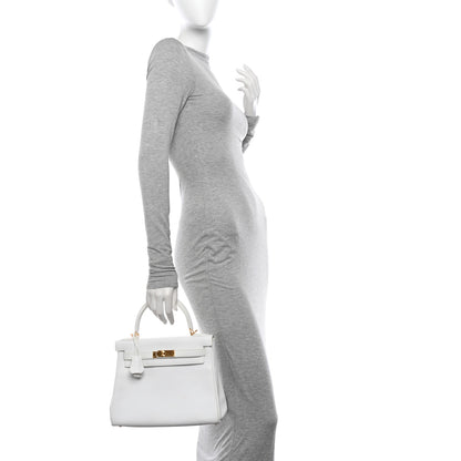 Hermes Taurillon Clemence Kelly Retourne 28 White 2 of 16