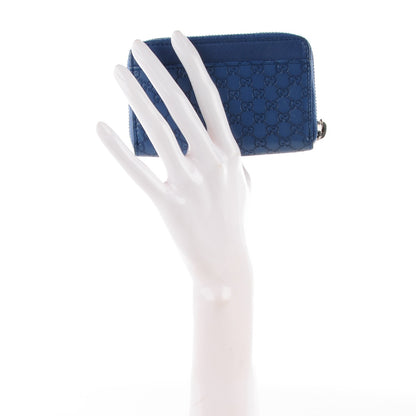 Gucci Microguccissima Zip Around Key Ring Coin Purse Blue Sapphire 2 of 7
