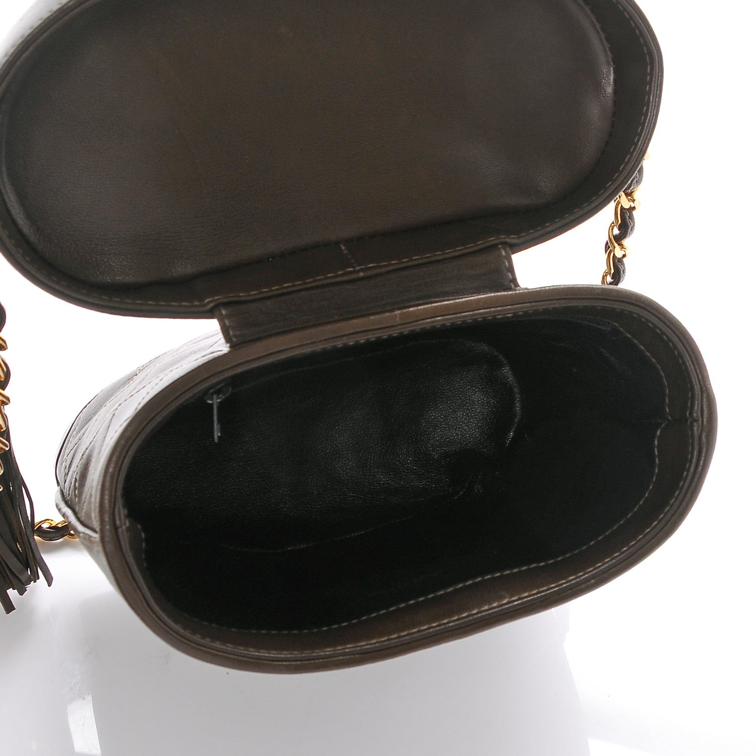 Chanel Lambskin Quilted Tassel Shoulder Bag Dark Brown 5 of 8