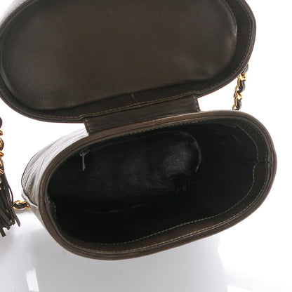 Chanel Lambskin Quilted Tassel Shoulder Bag Dark Brown 5 of 8