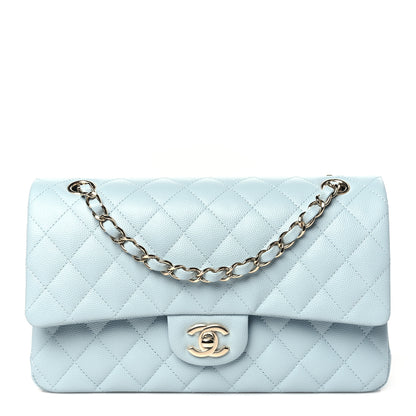 Chanel Caviar Quilted Medium Double Flap Light Blue 1 of 11