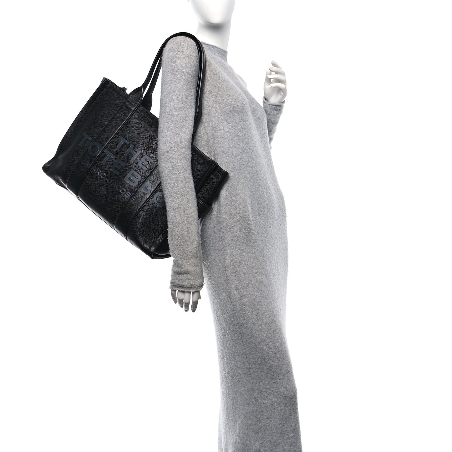 Grained Calfskin Large The Tote Bag Black