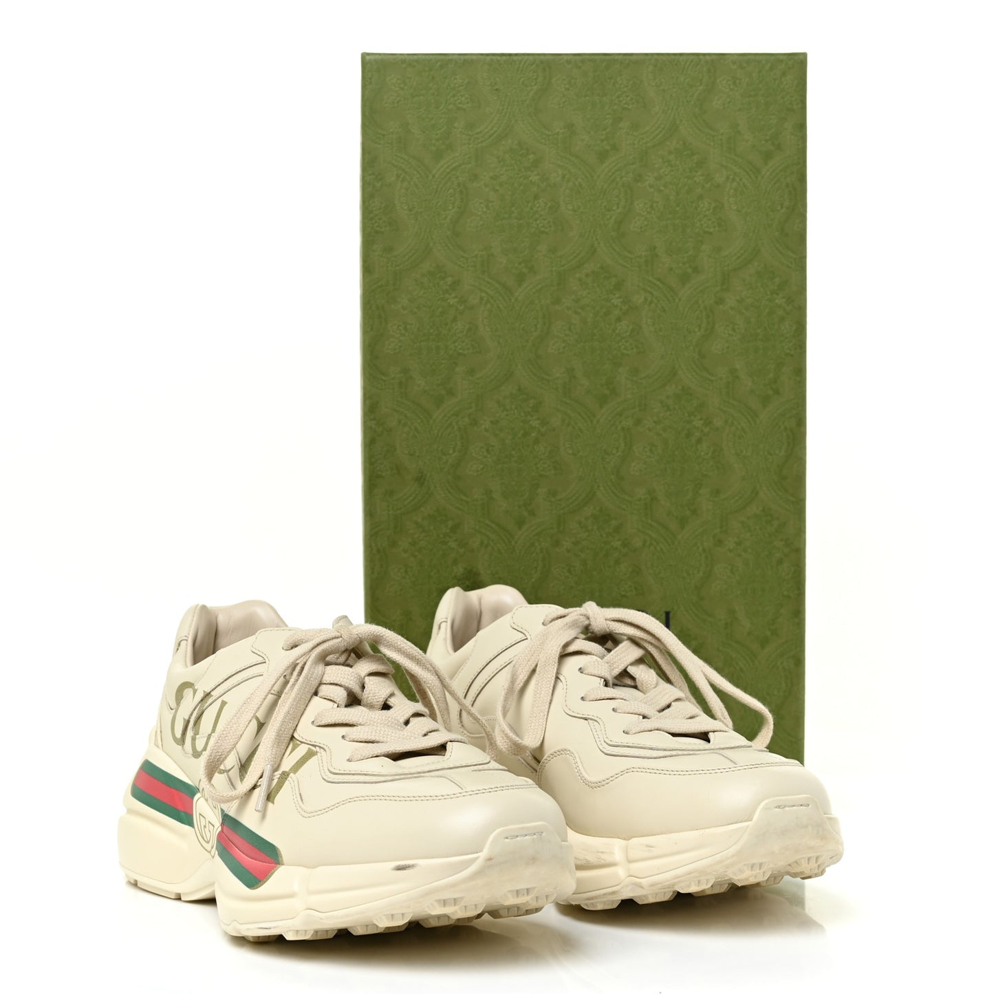 Calfskin Logo Womens Rhyton Sneakers 40 Ivory