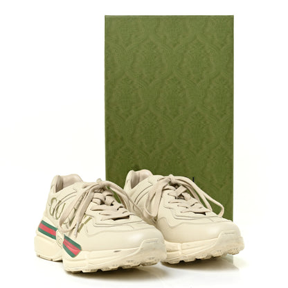Gucci Calfskin Logo Womens Rhyton Sneakers 40 Ivory 20 of 20