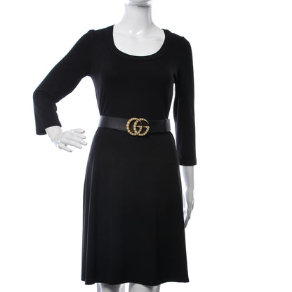Gucci Moon Calfskin Pearl Double G 40mm Belt 95 38 Black Cream 2 of 6