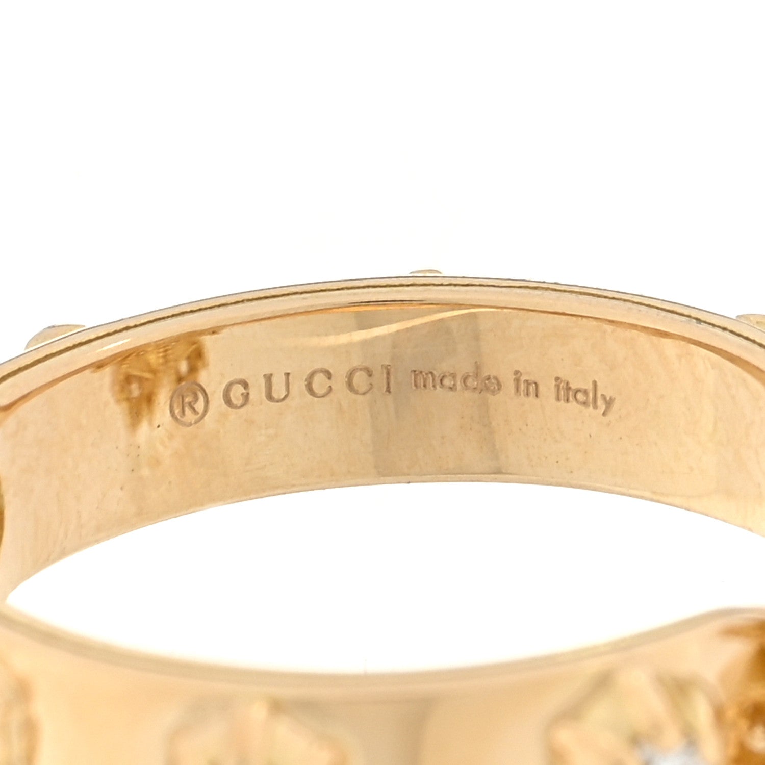 Gucci 18K Yellow Gold Diamond Flora Ring 52 6 4 of 4