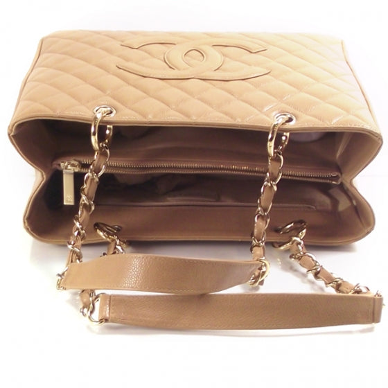 Chanel Caviar CC Shopper Tote Tan 5 of 11