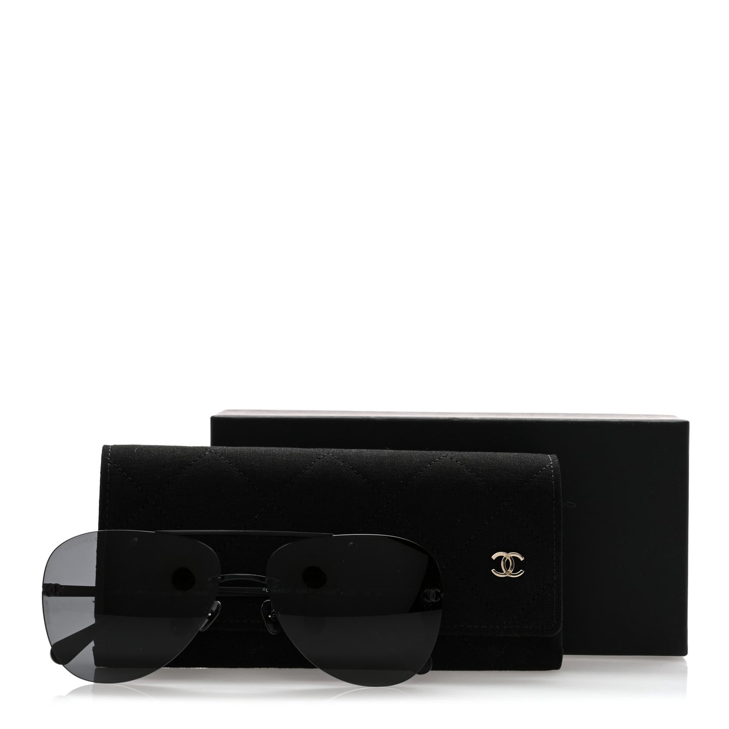 Metal CC Pilot Aviator Sunglasses 4285-T Black