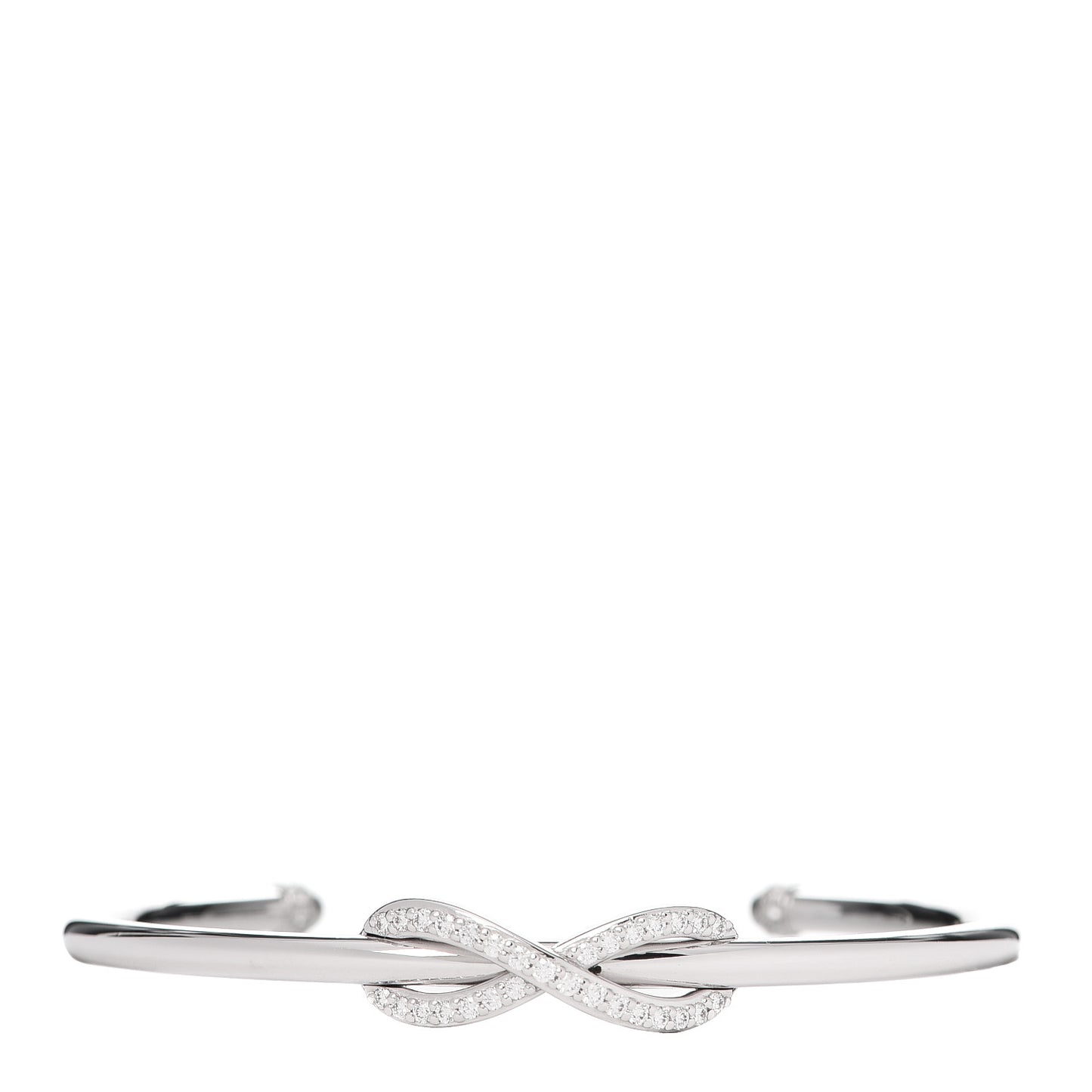 18K White Gold Diamond Infinity Cuff Bracelet
