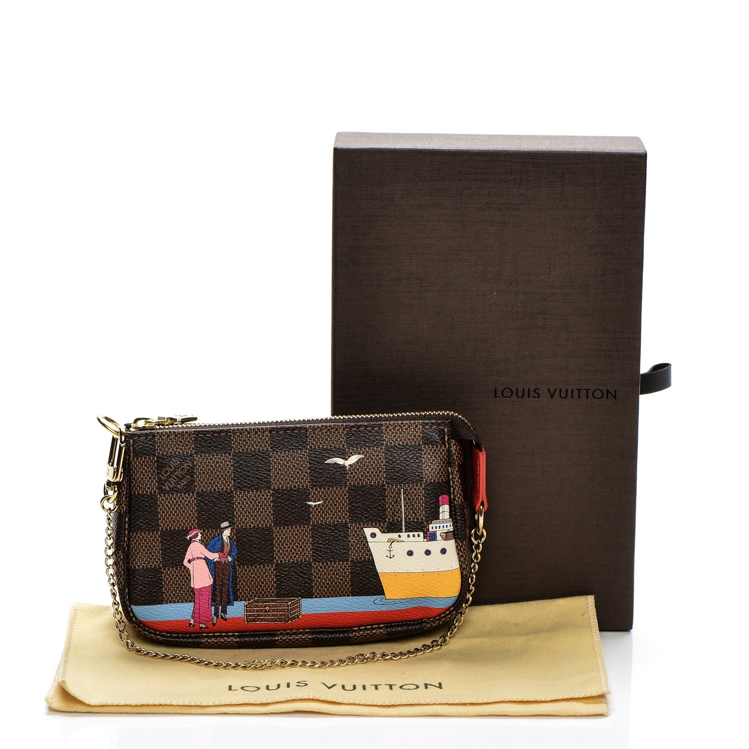 Louis Vuitton Damier Ebene 2016 Christmas Animation Mini Pochette Accessories 7 of 7