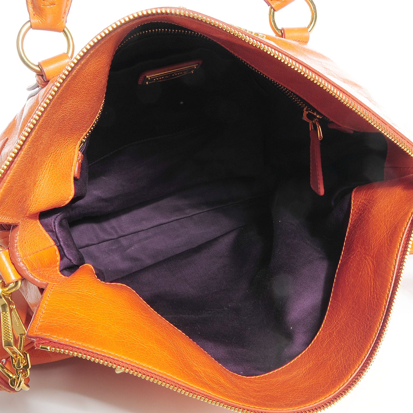 Vitello Lux Large Bow Bag Papaya