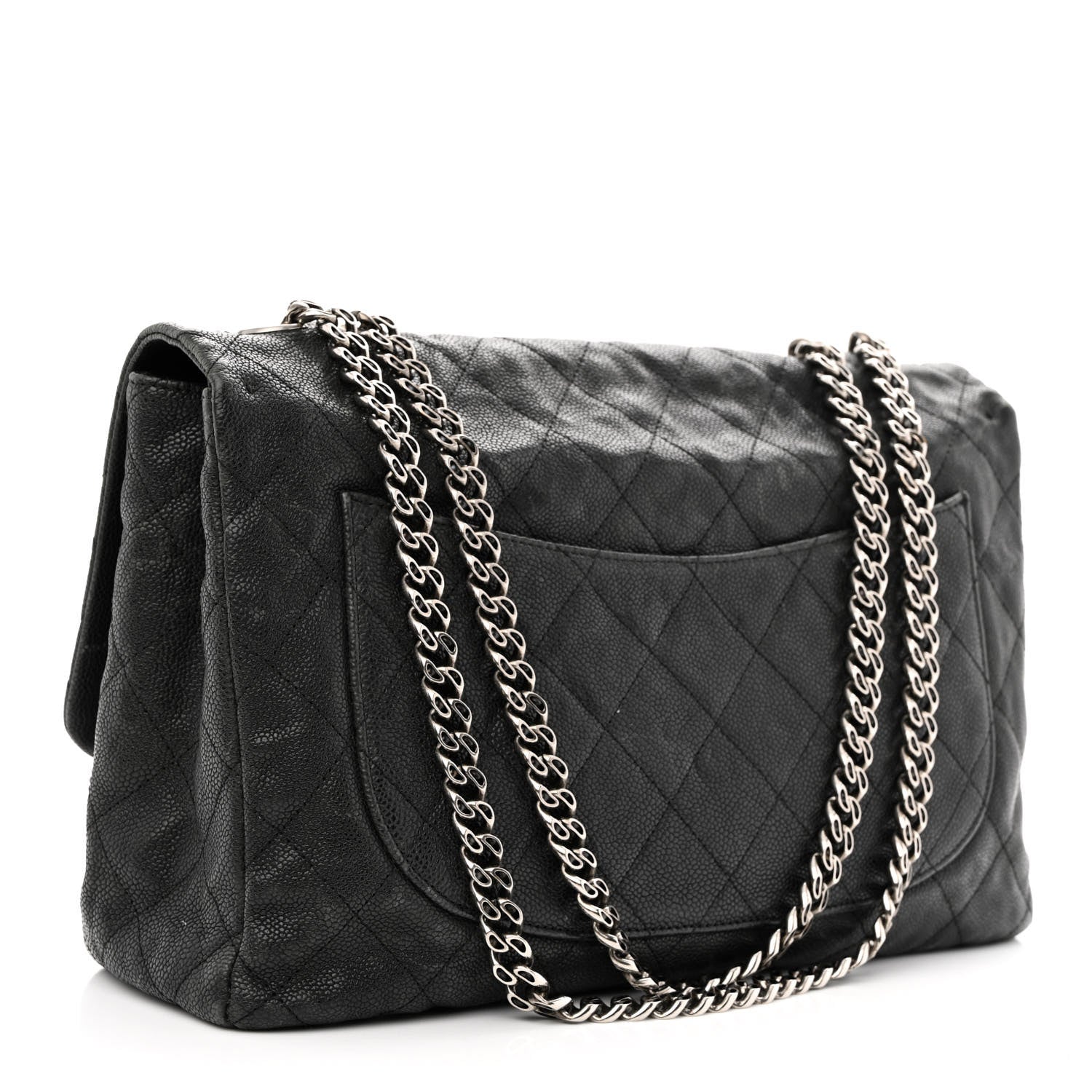 Chanel Washed Caviar Quilted 2.55 Reissue 227 Bijoux Chain Flap Black 3 of 11