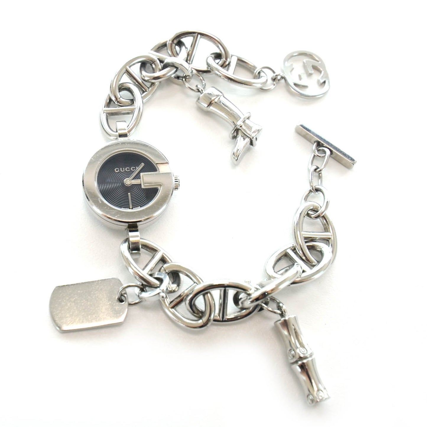 Stainless Steel 22mm G Charms Quartz Watch Black