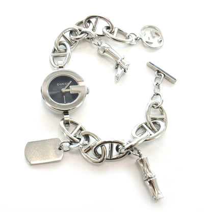 Gucci Stainless Steel 22mm G Charms Quartz Watch Black 1 of 7