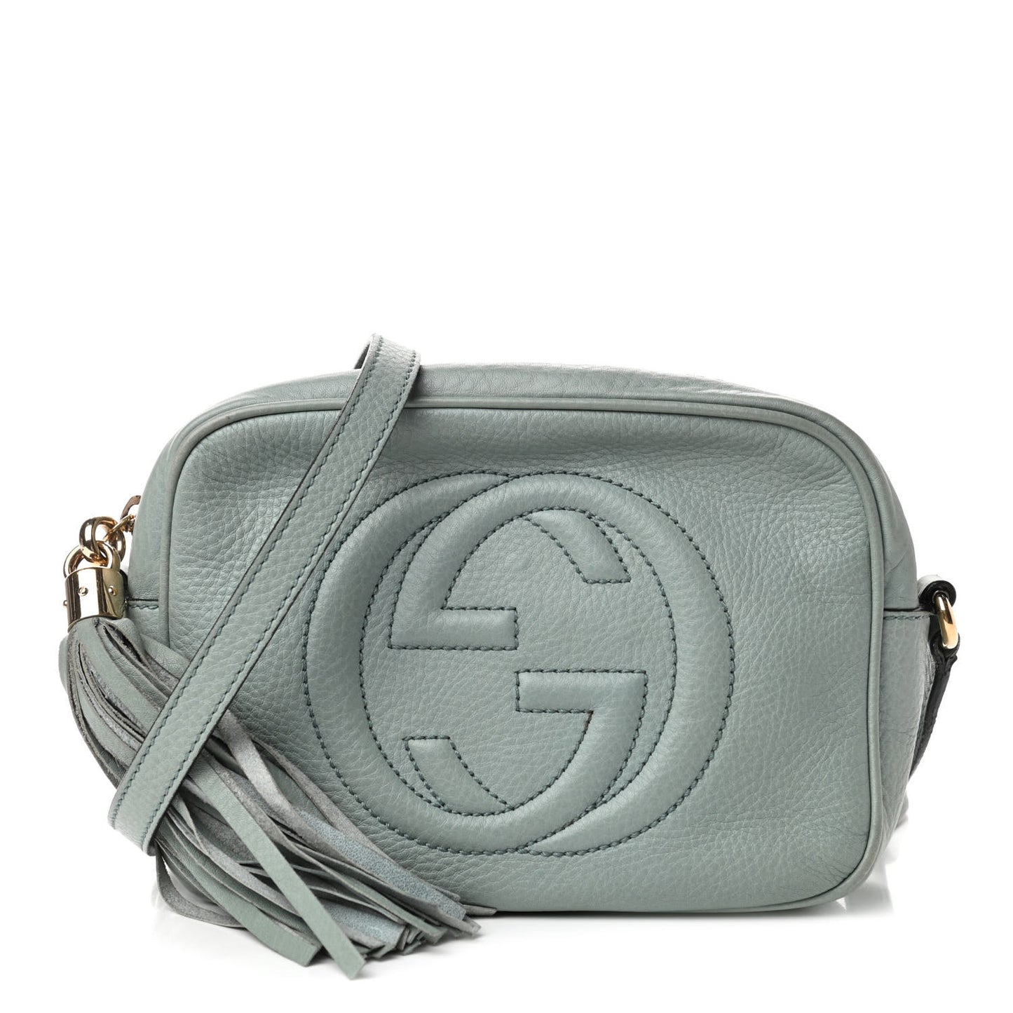 Pebbled Calfskin Small Soho Disco Bag Light Blue