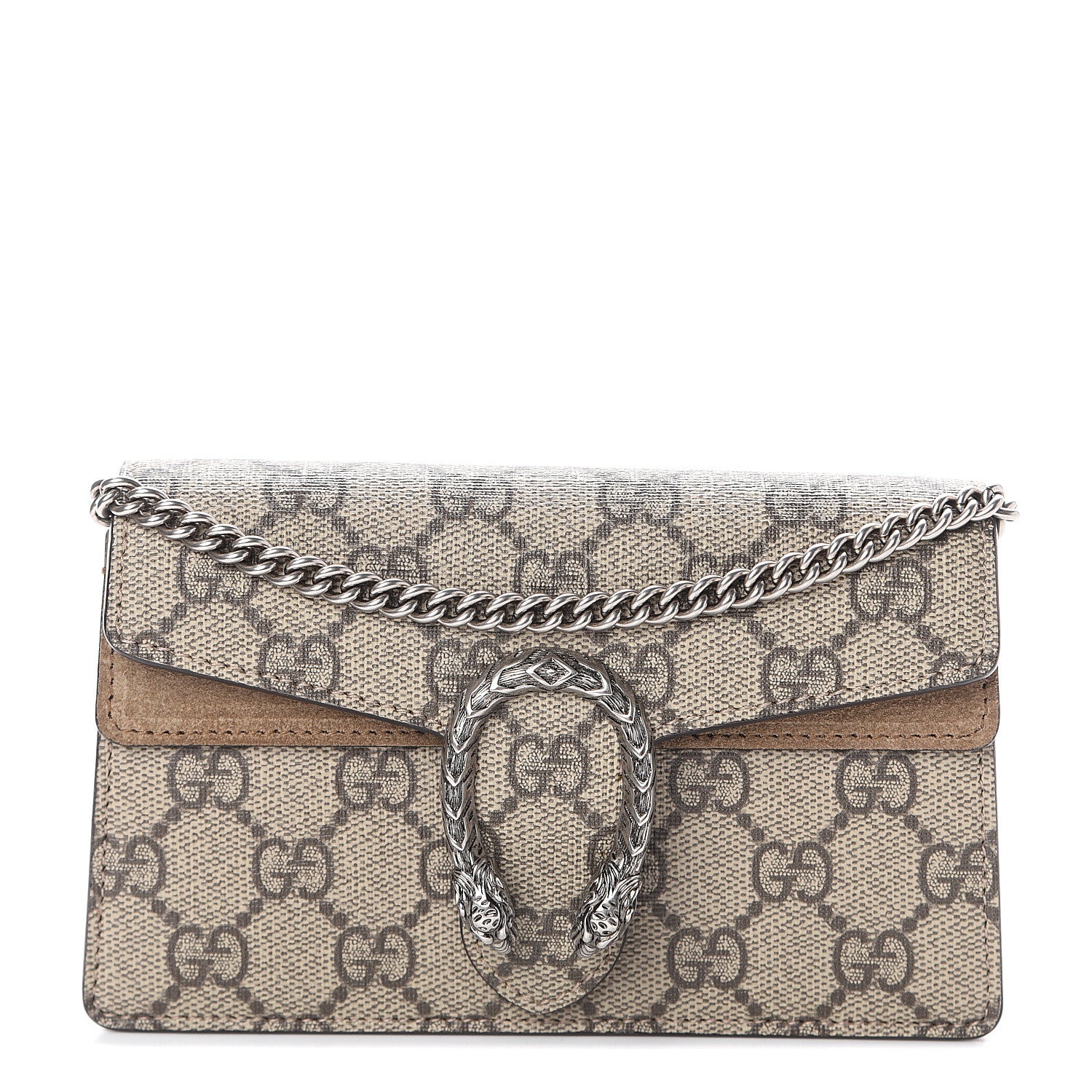 Gucci GG Supreme Monogram Super Mini Dionysus Shoulder Bag Taupe 1 of 7