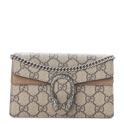 Gucci GG Supreme Monogram Super Mini Dionysus Shoulder Bag Taupe 1 of 7