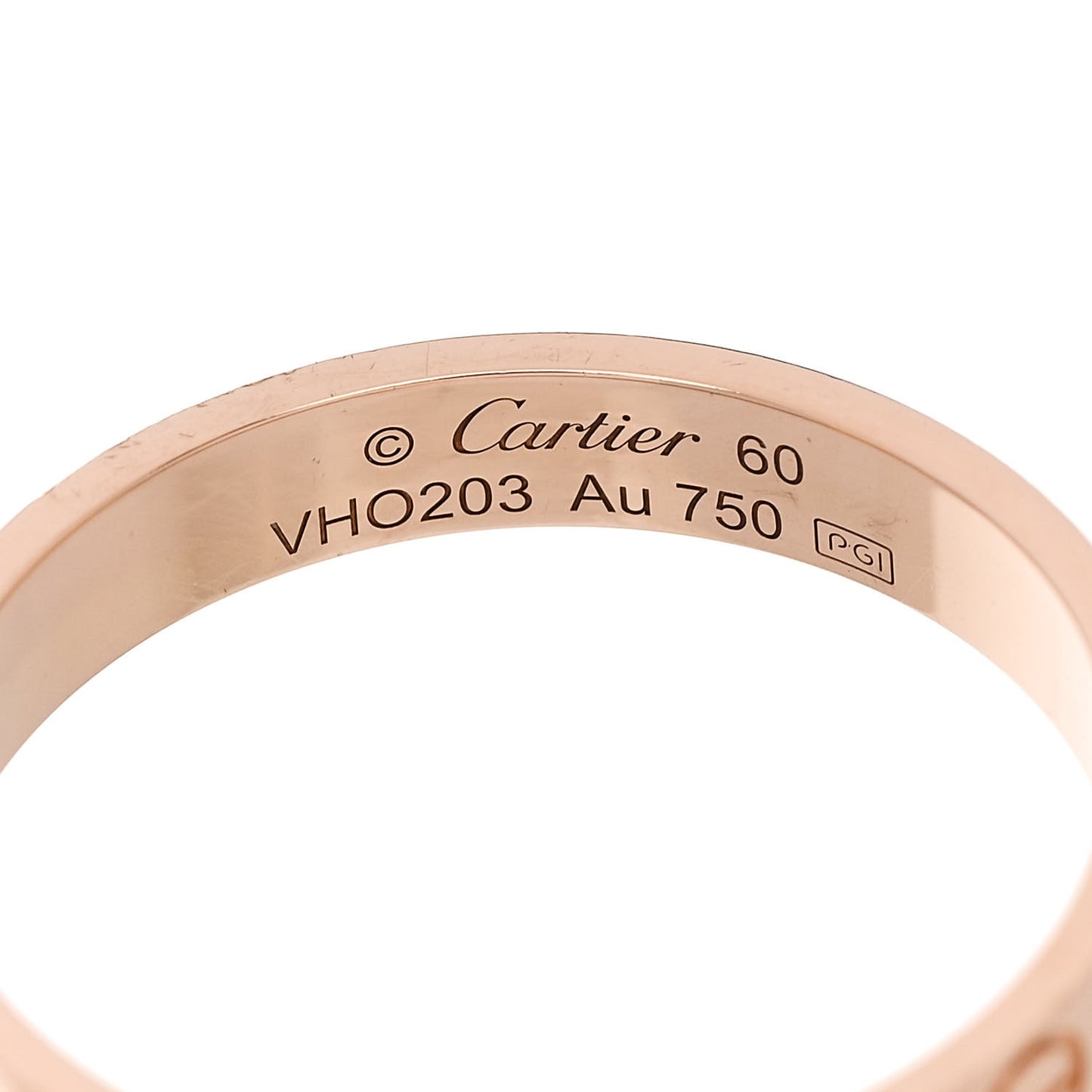 18K Pink Gold 3.5mm LOVE Wedding Band Ring 60 9.25