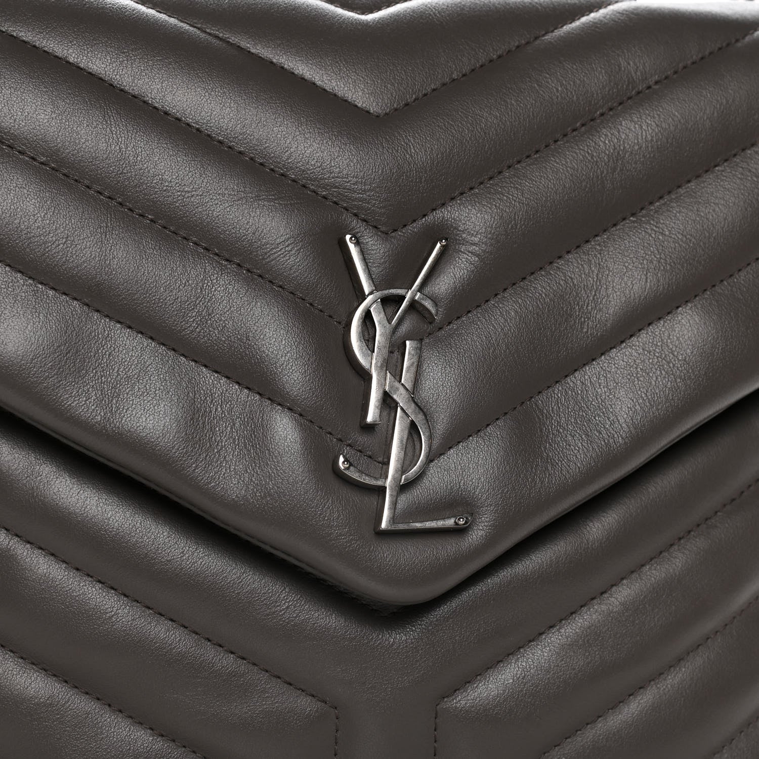 Saint Laurent Calfskin Y Quilted Monogram Medium Loulou Chain Satchel Earth 11 of 17
