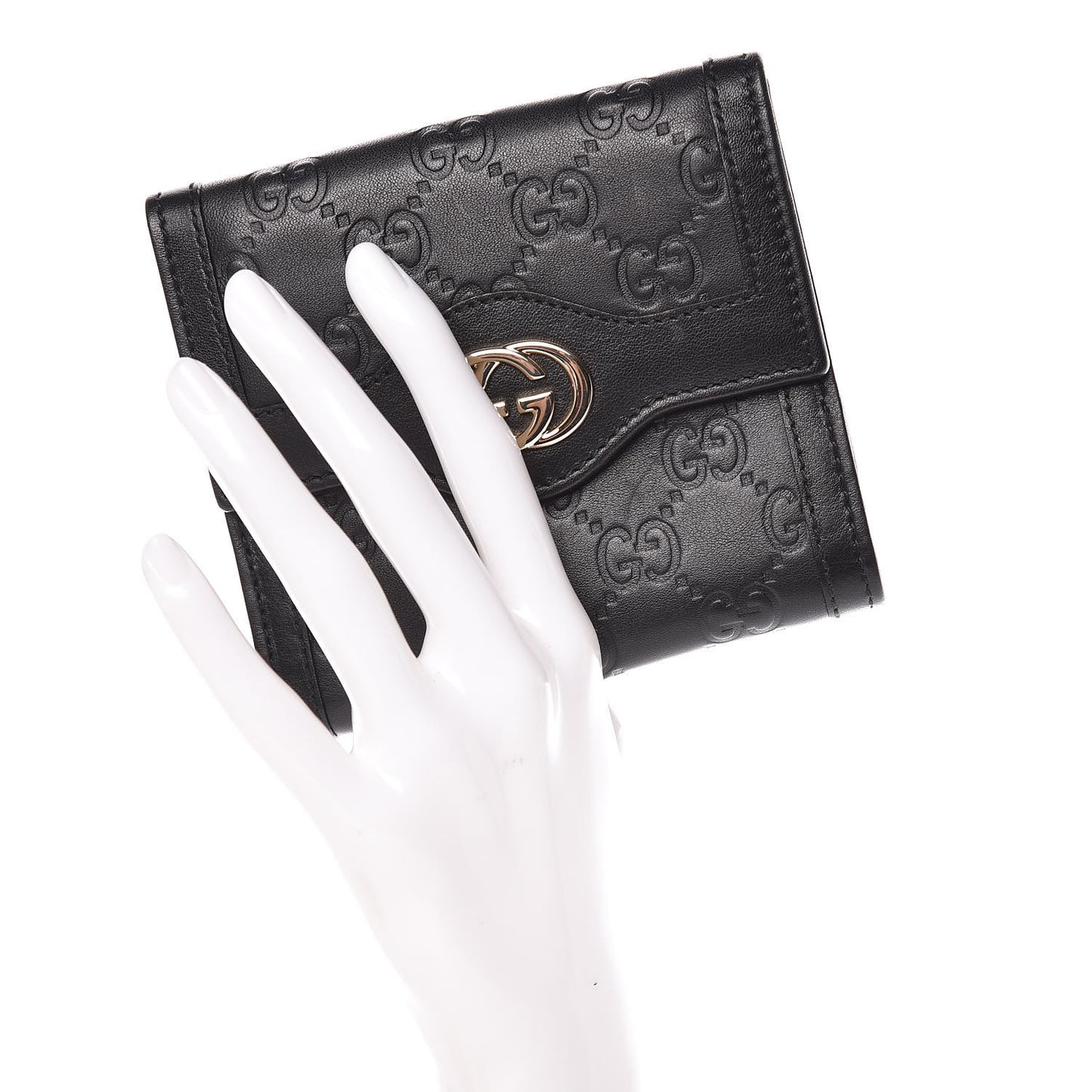 Guccissima Sukey French Flap Wallet Black