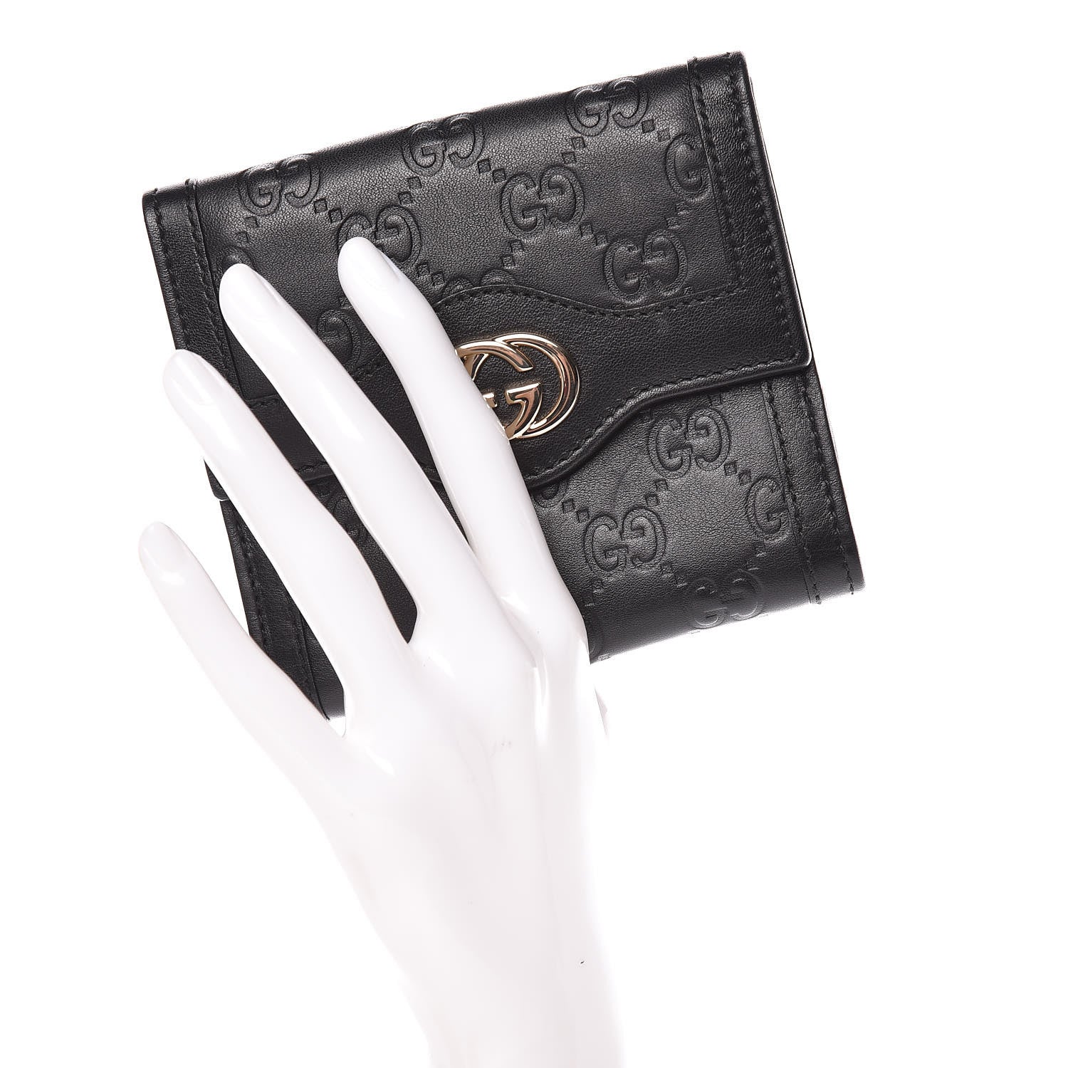 Gucci Guccissima Sukey French Flap Wallet Black 2 of 11