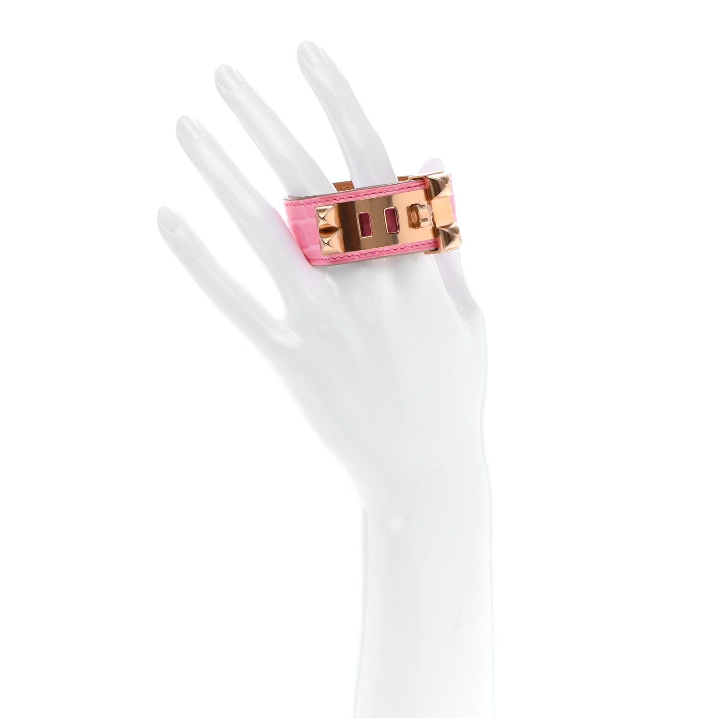 Matte Niloticus Crocodile Collier De Chien CDC 24 Bracelet T1 Rose Bubblegum