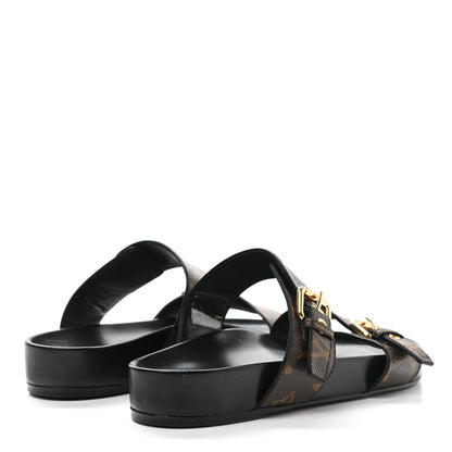 Louis Vuitton Monogram Bom Dia Mule Sandals 39.5 Black 4 of 8