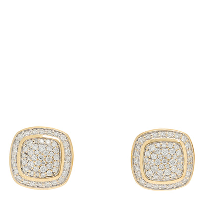 David Yurman 18K Yellow Gold Diamond 7mm Pave Albion Earrings 1 of 4