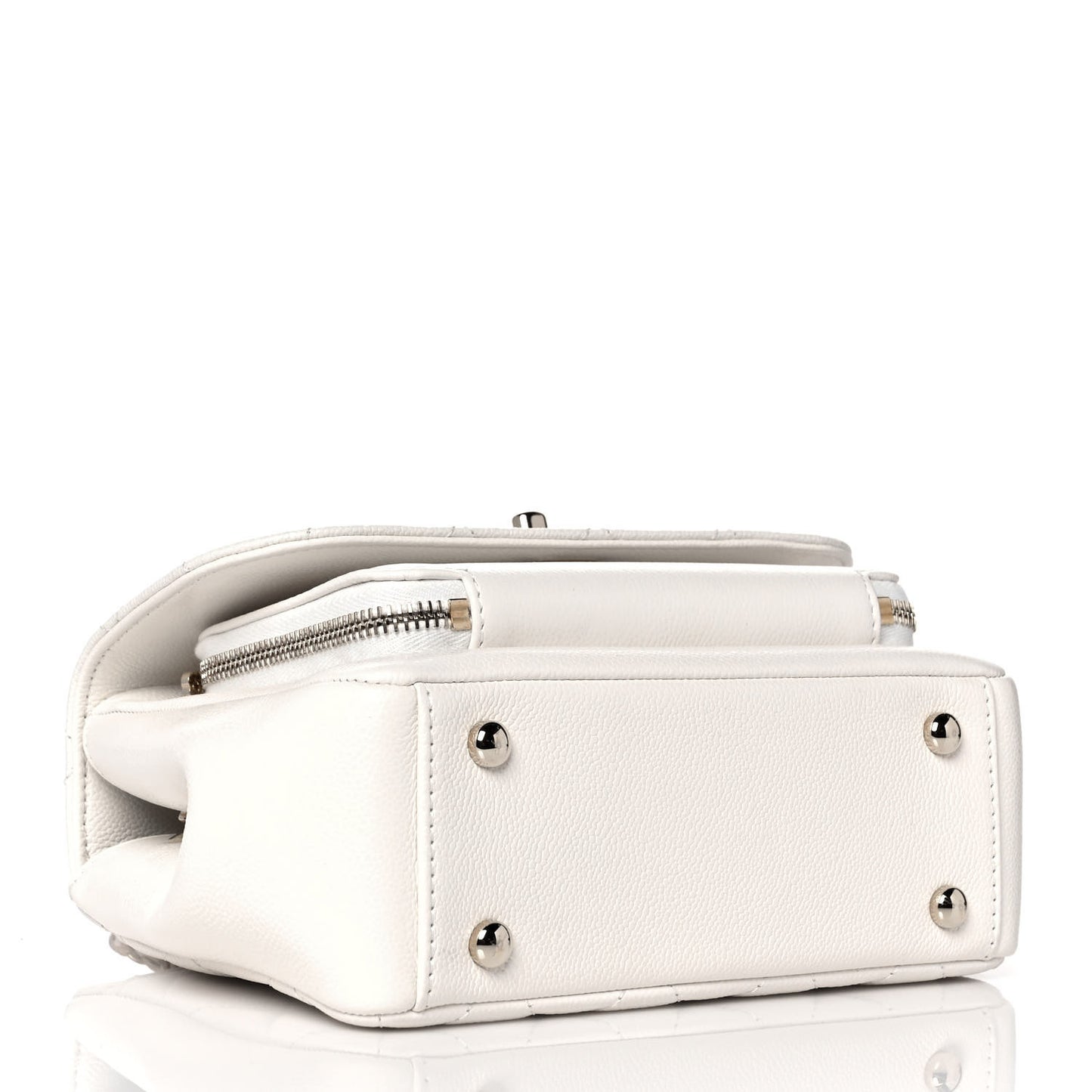 Caviar Quilted Small Business Affinity Flap White