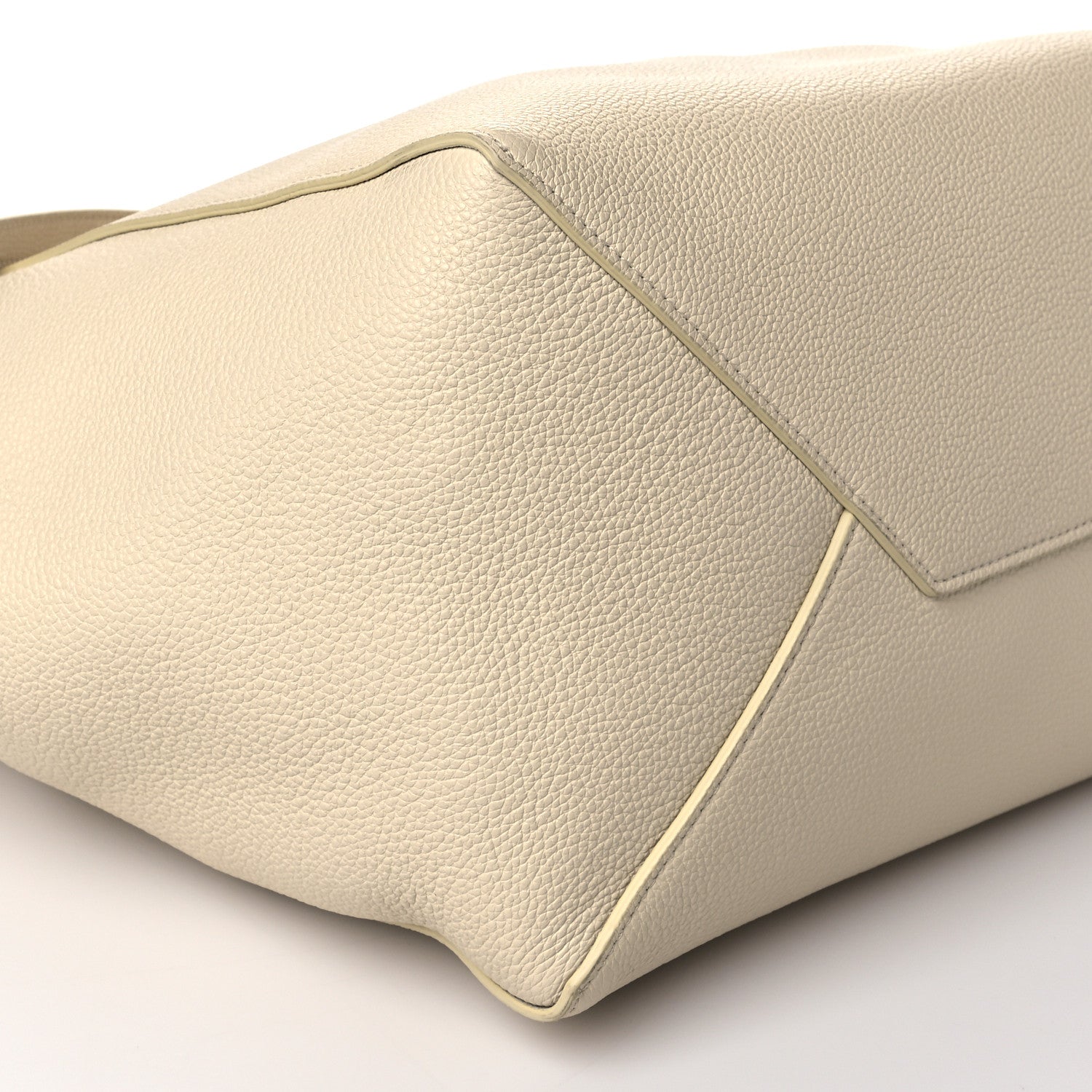 Celine Soft Grained Calfskin Small Belt Cabas Phantom Vanilla 10 of 13