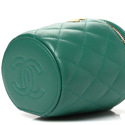 Chanel Lambskin Quilted Afternoon Tea Top Handle Vanity Case With Chain Green 10 of 10
