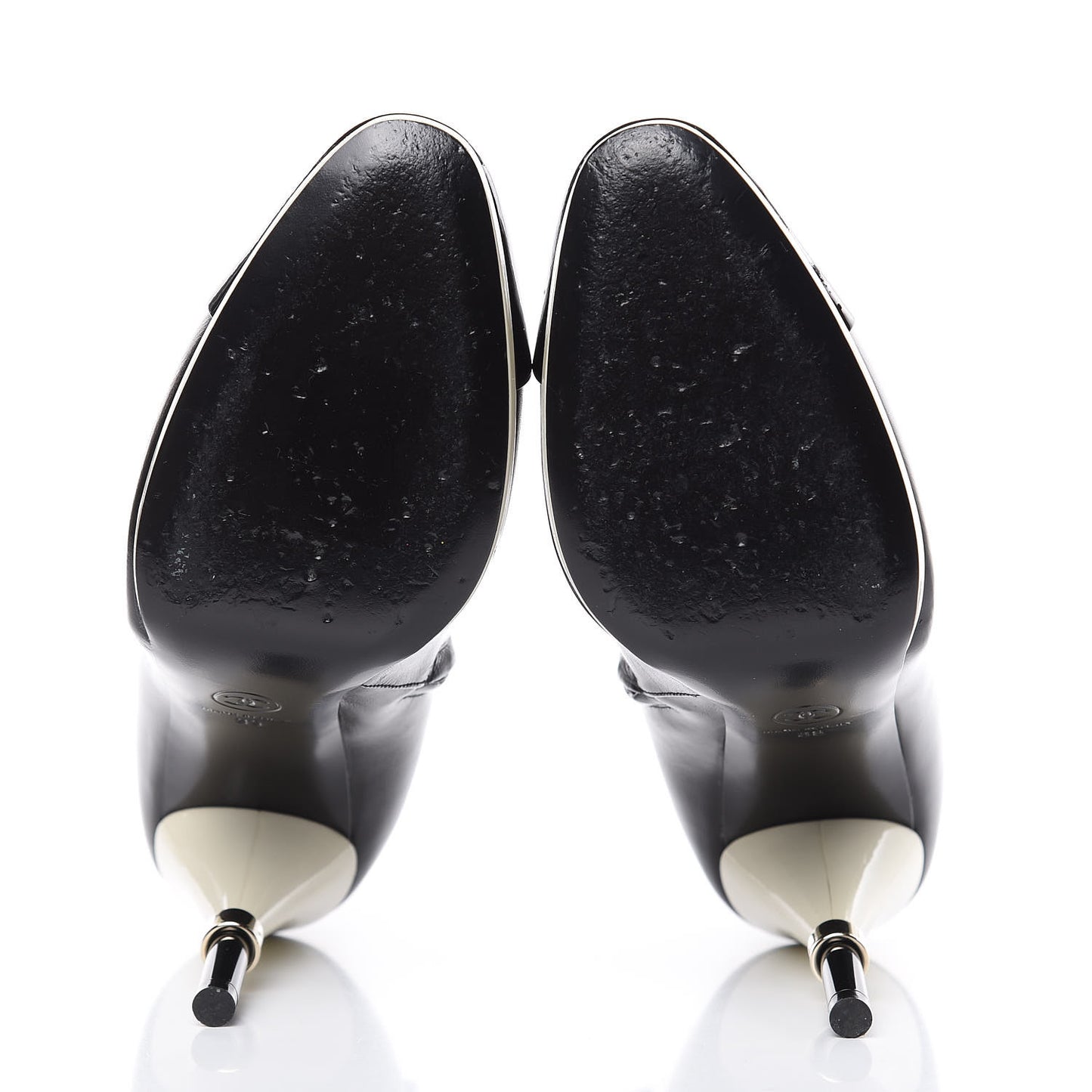 Crumpled Patent Calfskin Cap Toe Short Boots 39 Black