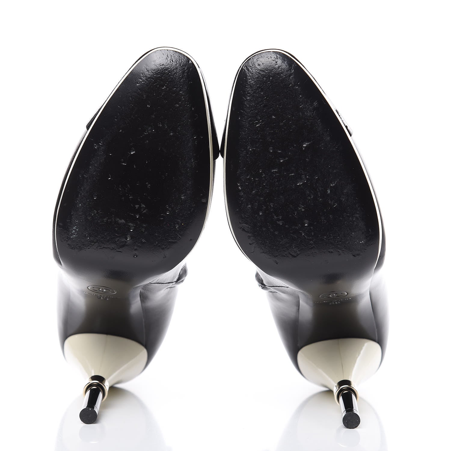 Chanel Crumpled Patent Calfskin Cap Toe Short Boots 39 Black 5 of 8
