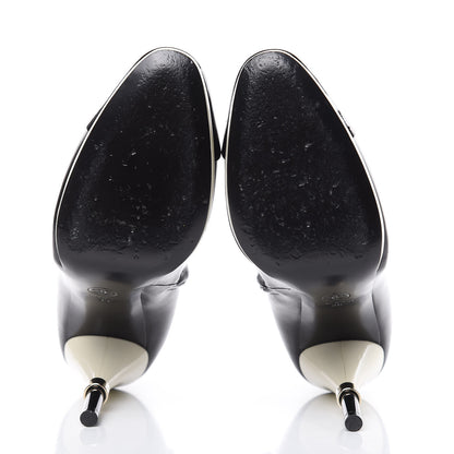 Chanel Crumpled Patent Calfskin Cap Toe Short Boots 39 Black 5 of 8
