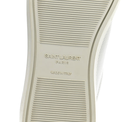 Saint Laurent Perforated Calfskin Zebra Print Andy Low Top Sneakers 37 37.5 White 6 of 9